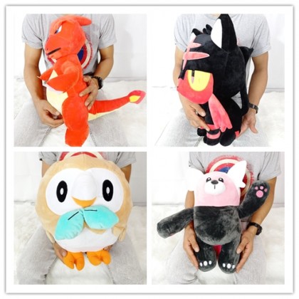 {M'SIA STOCK}Pokemon Rowlet/Charmeleon/Litten/Bewear SoftToys/PlushToys/KidsToys 50cm  神奇宝贝火恐龙/木木枭/火斑猫/穿着熊娃娃玩具公仔50厘米 Patung Beruang